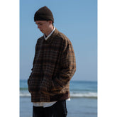 Unisex Jacket Vintage Jacket Men's Plaid Spring and Autumn Coat